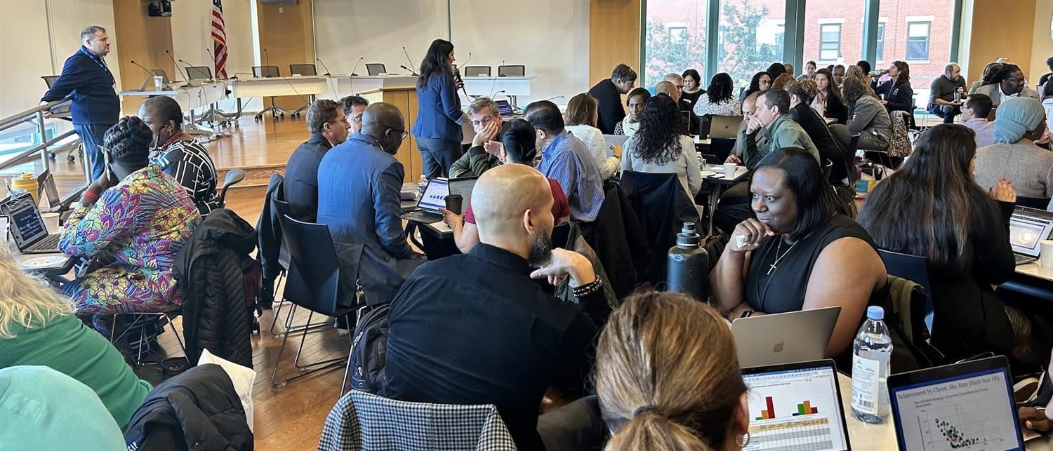 People gathered at a conference